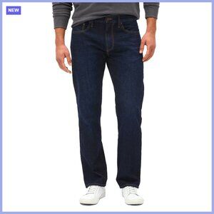 Straight Fit Denim Jeans, Non-Stretch Premium, 100% Cotton